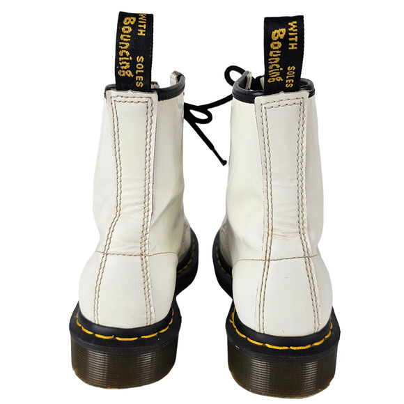 Dr Doc Martens Zavala white leather lace up ankle combat boots Ladies size 5 US - Picture 8 of 12